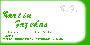 martin fazekas business card